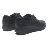 CLARKS Womens Black Leather Lace-Up Trainers UK 5.5 Comfortable Casual Shoes