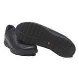 CLARKS Womens Black Leather Lace-Up Trainers UK 5.5 Comfortable Casual Shoes