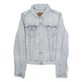 LEVI'S Womens Blue Denim Jacket M Cotton Plain Button Closure Casual Outerwear
