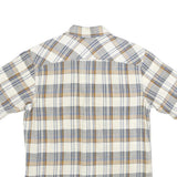 WRANGLER Mens Beige & Blue Checked Shirt S Cotton Short Sleeve Casual Western