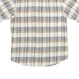 WRANGLER Mens Beige & Blue Checked Shirt S Cotton Short Sleeve Casual Western