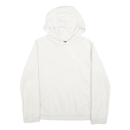 NIKE Womens White Hoodie XS Cotton Blend Pullover Lightweight Casual