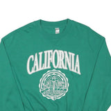 Womens Green California Crew Neck XL Cotton Blend Sweatshirt Casual Pullover