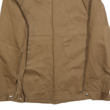 Mens Brown Button Cotton Jacket M Plain Workwear Durable Classic Fit