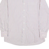 TOMMY HILFIGER Mens White Red Blue Striped Shirt L Classic Button Shirt
