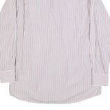 TOMMY HILFIGER Mens White Red Blue Striped Shirt L Classic Button Shirt