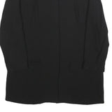 THERESE BAUMAIRE Womens Black Wool Blend Round Neck Jacket M Plain Button