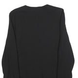 THERESE BAUMAIRE Womens Black Wool Blend Round Neck Jacket M Plain Button