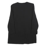 THERESE BAUMAIRE Womens Black Wool Blend Round Neck Jacket M Plain Button