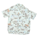 BATICK BAY Mens Blue & Brown Hawaiian Shirt L Cotton Blend Lightweight Casual