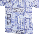 BLUE WATER Mens Blue Printed Cotton Short Sleeve Shirt M Summer Casual