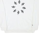 ADIDAS Womens White Cotton Blend Crew Neck UK 10 Sweatshirt Logo Print
