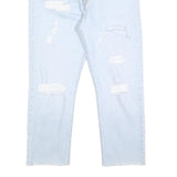 LEVI'S 501 Womens Regular Fit Straight Denim Light Blue Distressed W30 L26