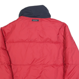 NAUTICA Mens Red & Navy Reversible Quilted Jacket L Polyester Blend Zip Warm