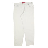 LEVI'S Womens Cotton Blend White Relaxed Straight Trousers W32 L30 Classic Style