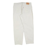 LEVI'S Womens Cotton Blend White Relaxed Straight Trousers W32 L30 Classic Style
