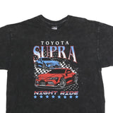 TOYOTA Mens Black Cotton Supra Graphic T-Shirt XL Short Sleeve Crew Neck Night
