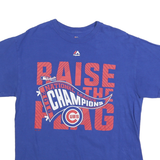 MAJESTIC Mens Blue Chicago Cubs National League Champions Graphic T-Shirt M