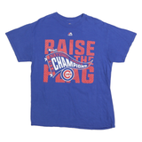 MAJESTIC Mens Blue Chicago Cubs National League Champions Graphic T-Shirt M