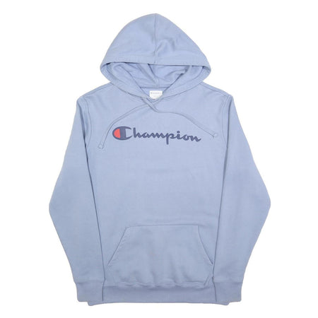 CHAMPION Mens Light Blue Hoodie S Classic Logo Cotton Blend Pullover