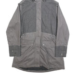 TIMBERLAND Womens Grey Zip Jacket L Cotton Blend Hooded Casual Winter