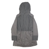 TIMBERLAND Womens Grey Zip Jacket L Cotton Blend Hooded Casual Winter