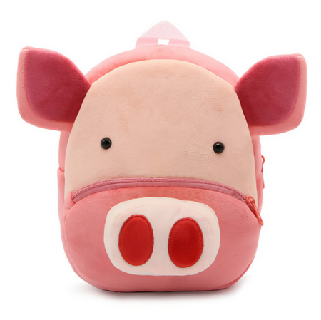 Anypack 3D Pink Pig Kids School Backpack Cute Cartoon Animal Style Children Toddler Plush Bag Perfect Accessories For Boys and Girls