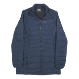JACK WOLFSKIN Womens Navy Blue Outdoor Jacket UK 10 Polyester Zip Long Sleeve