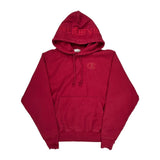 Reverse Weave Champion Spellout Hoodie - Medium Red Cotton