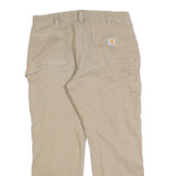 CARHARTT Mens Beige Cotton Blend Regular Fit Straight Leg Trousers W36 L30