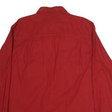 FADED GLORY Mens Red Cotton Shirt XL Button-Down Collar Casual Long Sleeve