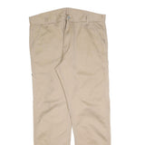 CARHARTT Mens Regular Beige Cotton Blend Zip Trousers W38 L32 Workwear Durable
