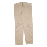 CARHARTT Mens Regular Beige Cotton Blend Zip Trousers W38 L32 Workwear Durable