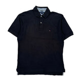 Tommy Hilfiger Polo Shirt - Large Black Cotton