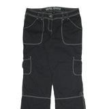 ESPRIT SPORTS Womens Black Relaxed Straight Trousers W34 L34 Zip Polyester