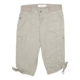 SONOMA Womens Beige Cargo Cotton Blend Shorts L W32 Casual Utility Pocketed