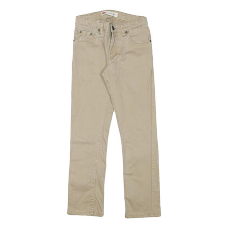 LEVI'S Boys Cotton Blend Beige Slim Tapered Trousers W24 L25 Casual Everyday