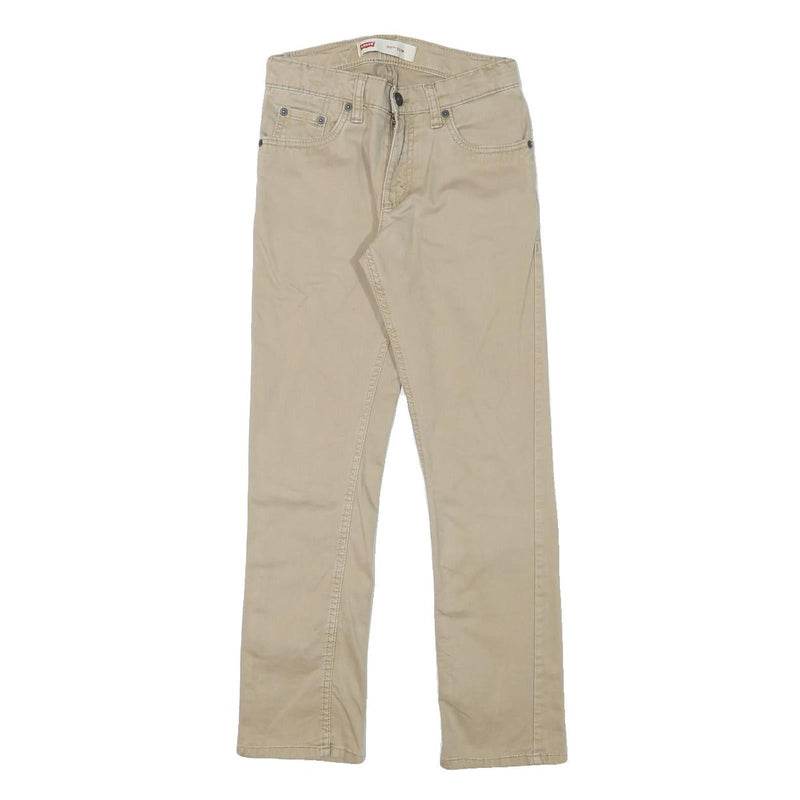 LEVI'S Boys Cotton Blend Beige Slim Tapered Trousers W24 L25 Casual Everyday