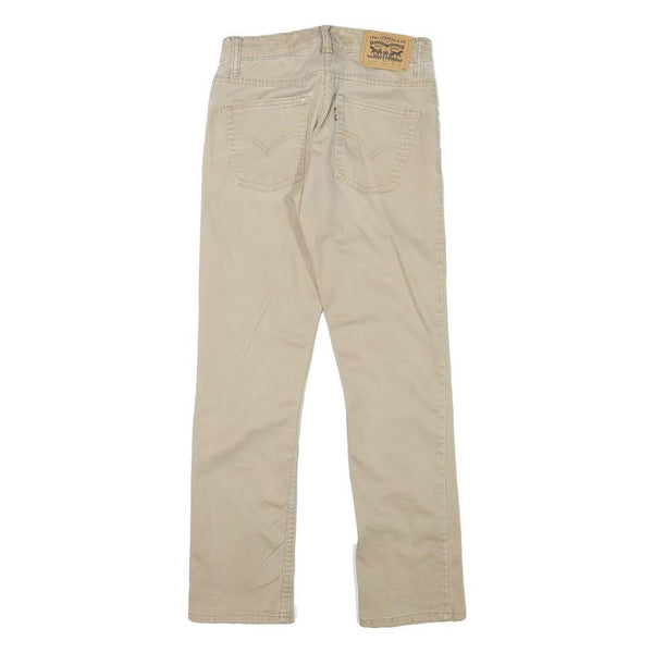 LEVI'S Boys Cotton Blend Beige Slim Tapered Trousers W24 L25 Casual Everyday