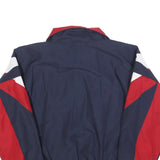 PERFECT Mens Navy Blue & Red Polyester Zip Jacket S Sport Casual Track Style