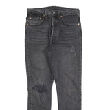 LEVI'S 501S Womens Jeans Black Slim Skinny Denim Medium W26 L28 Ripped