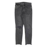 LEVI'S 501S Womens Jeans Black Slim Skinny Denim Medium W26 L28 Ripped