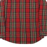 TOMMY HILFIGER Mens Red & Green Plaid Shirt M Long Sleeve Cotton Blend Casual