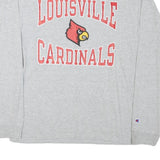 CHAMPION Mens Grey Louisville Cardinals Graphic T-Shirt L Long Sleeve Crew Neck