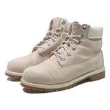 TIMBERLAND Girls Lace-Up Boots Leather Beige & Cream UK 5.5 Durable Outdoor