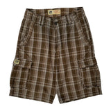Lee Checked Cargo Shorts - 30W 11L Brown Cotton