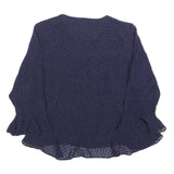 WHISTLES Womens Navy Blue Printed Blouse Long Sleeve Round Neck S Elegant