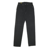 JEANSEDWIN Mens Black Regular Fit Straight Denim W30 L36 Zip Cotton Blend Jeans