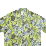 UNTIED Mens Green & Blue Floral Cotton Blend Shirt L Casual Summer Vacation
