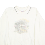 SIMPLY BASIC PLUS Womens White Pullover Sweatshirt One Size Collared Vintage